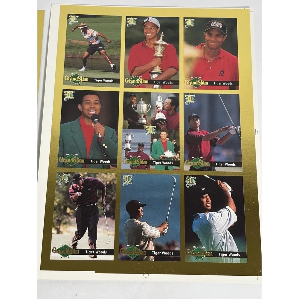 Tiger Woods Legends 9 card UnCut‎ Sheet Grand Slam